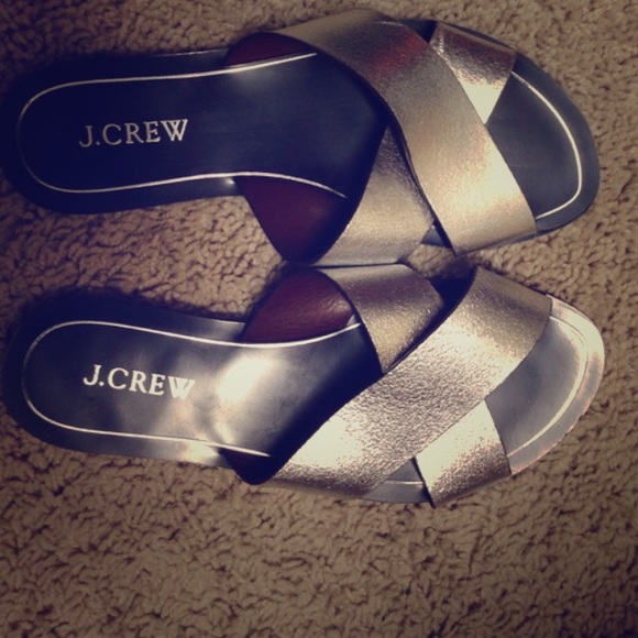Silver metallic sandals