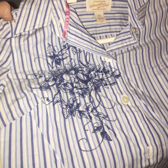 Blue and White Abercrombie Button Down - Picture 2 of 2