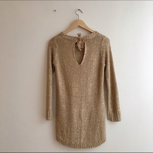 Zara Golden Back Ribbon Sweater