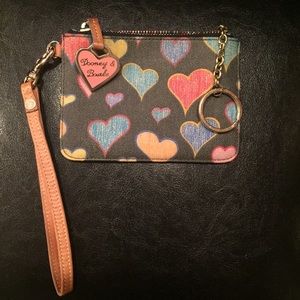 Dooney & Bourke Heart Wristlet w/ Rainbow Zipper