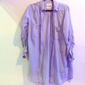 Blue & White Thin Striped Button Up. Size 10.