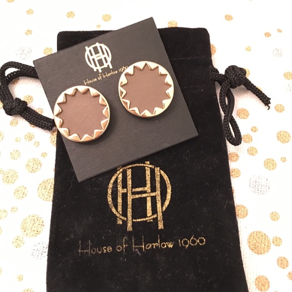 House of Harlow Taupe Sunburst earrings