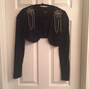 Bolero jacket with studded shoulders -- size M