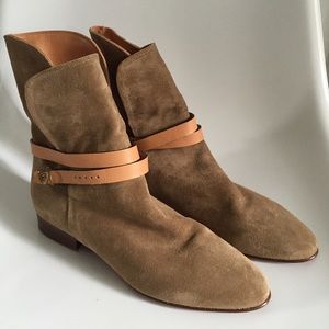 Chloe tan suede booties