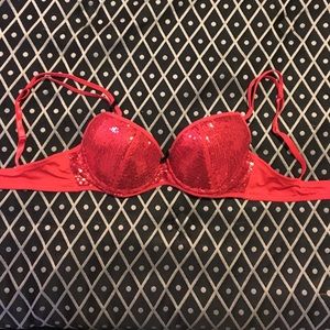 Never worn sequin red bra