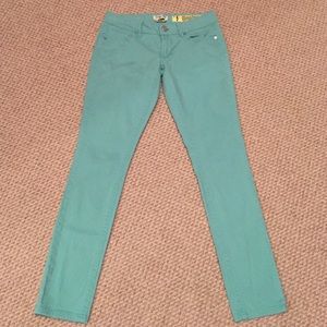 Teal skinny jeans