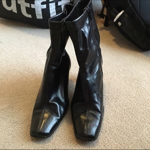 Black high heel boots