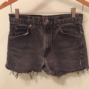 Vintage Levi black jean cut off shorts