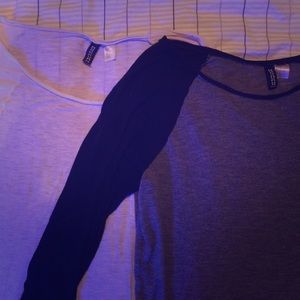 2 H&M Baseball Tees. Size 12.