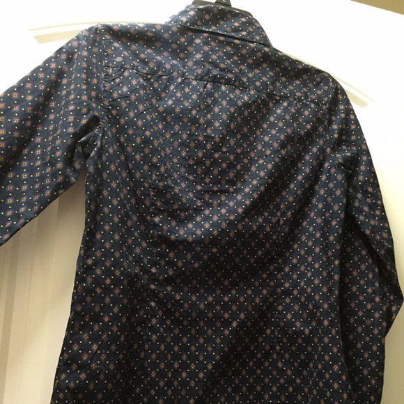 Navy patterned button up - Picture 2 of 4