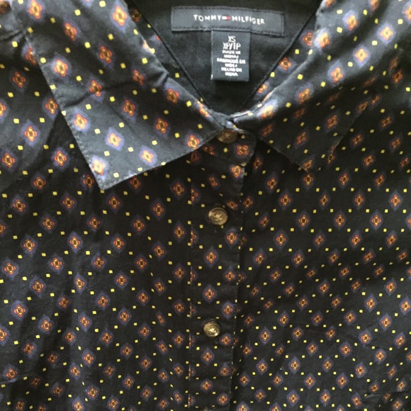 Navy patterned button up - Picture 3 of 4