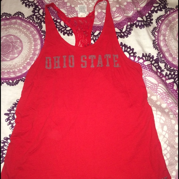 PINK Victoria's Secret Tops - Red OHIO STATE UNIVERSITY VS PINK tank top size S