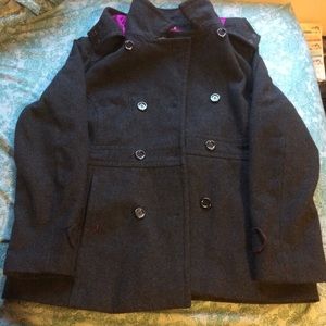 Vintage Grey coat With Detachable Hoodie Sz. XL