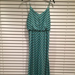 Maxi Striped Dress with Cinched Waist