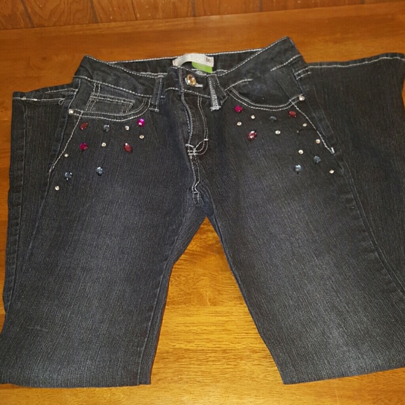 Dark wash jeans w/ gems (Kids)