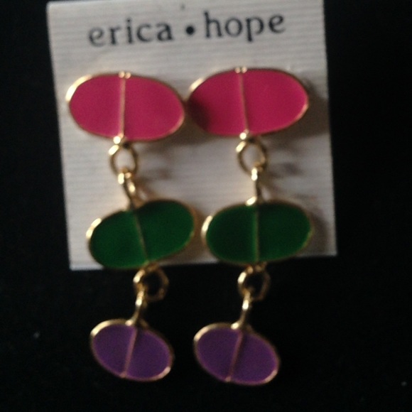 Try-colored drop post earrings
