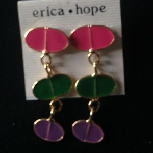 Try-colored drop post earrings