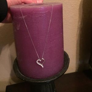 White Gold Diamond heart necklace