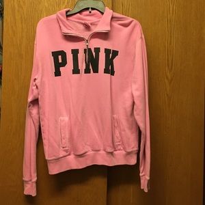 PINK 1/4 zip crew neck