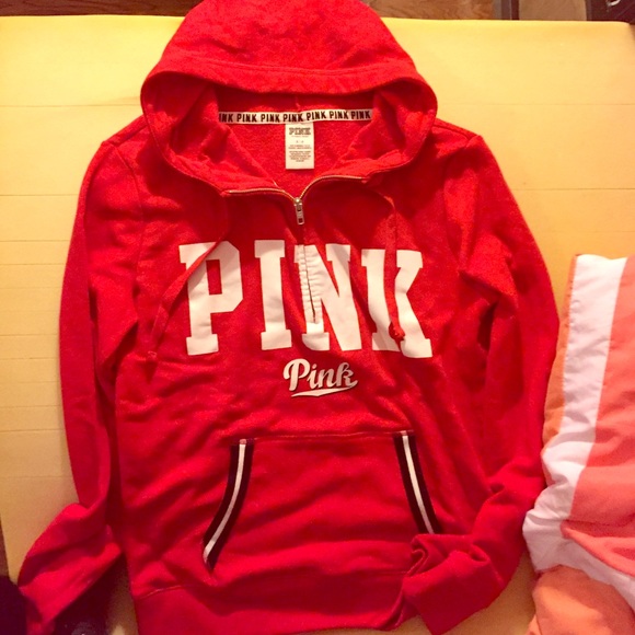 VS Pink Perfect Half Zip Hoodie
