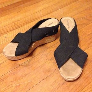 Black merona wedges size 8.5 great condition