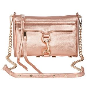 Rosegold Rebecca Minkoff mini Mac purse