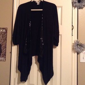 Black sequin cardigan 3/4 sleeve