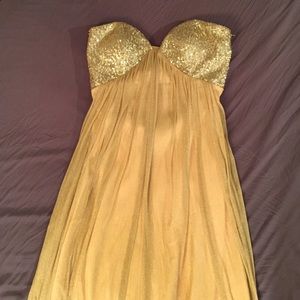La Femme Long Gold/Yellow Prom Dress