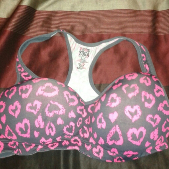 Pink yoga sports bra