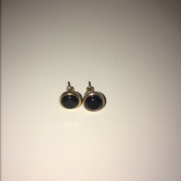 black and gold circle earrings