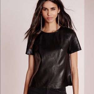 Faux Leather T Shirt