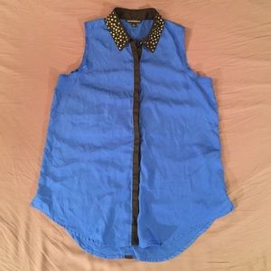 Rock & Republic Sleeveless Studded Collar Blouse