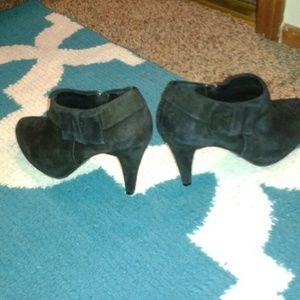 Black Velvet Ankle Booties