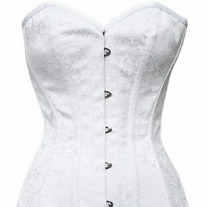 XL White Satin over bust corset / waist trainer