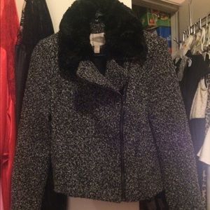 Faux fur bomber jacket