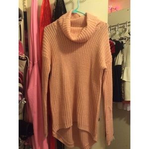 Pink knit sweater dress