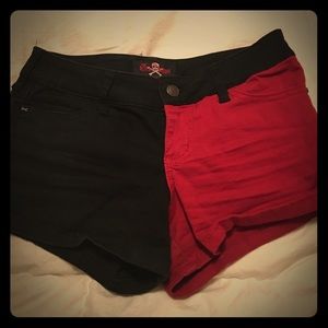 red and black short shorts