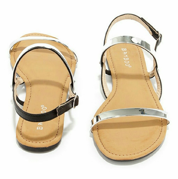 Black and silver sandals