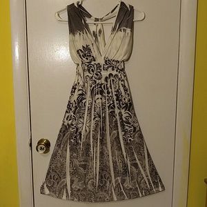 Hawaiian Floral Flower Black and White Sun Dress
