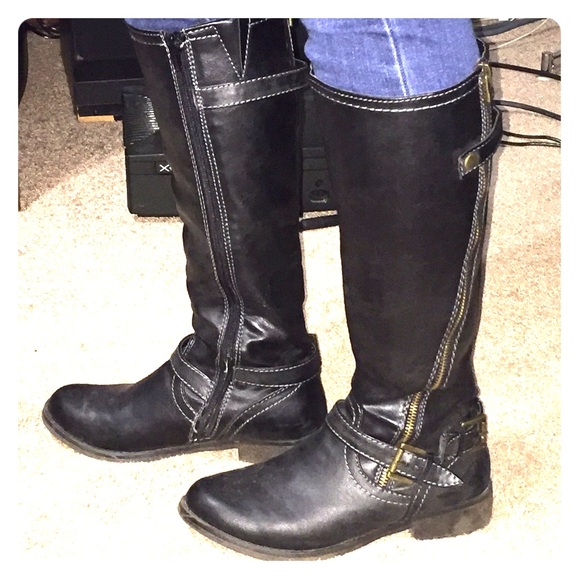 Black tall boots