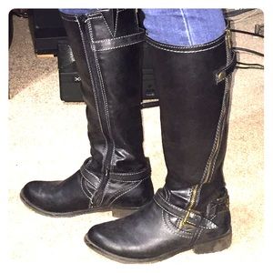Black tall boots