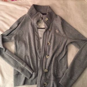 Abercrombie & Fitch grey zip up sweater