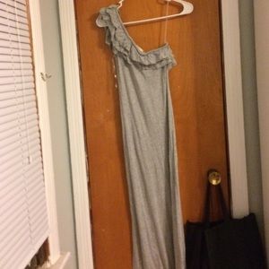 One Shoulder Ruffle Maxi Dress