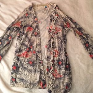 Anthropologie printed cardigan, lightly worn