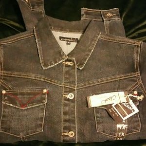 Clash ladies denim jacket size 1x nwt