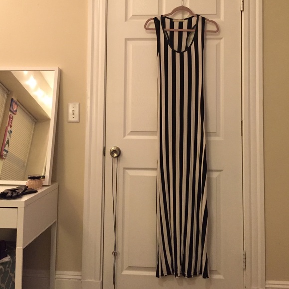 Vertical Barred Maxi Dress