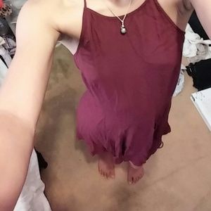 Crossback burgundy dress