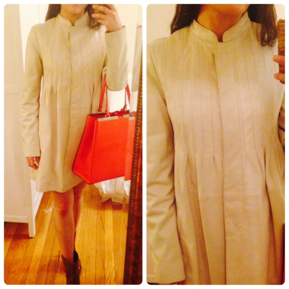 Catherine Malandrino Jackets & Blazers - Catherine Malandrino leather jacket/coat dress