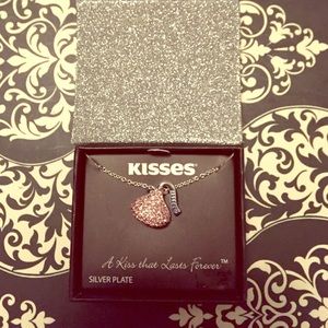 Hershey kisses necklace with pink crystals