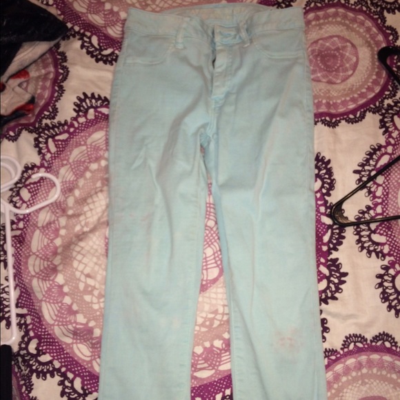 American Eagle Outfitters Pants - American eagle pastel blue cropped jeggings size6
